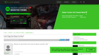 
                            8. Razer Insider | Forum - Can't log into Razer Cortex?