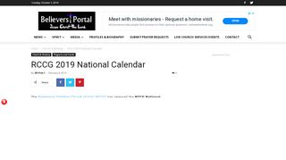 
                            7. RCCG 2019 National Calendar | Believers Portal