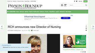 
                            4. RCH announces new Director of Nursing | Health | paysonroundup.com