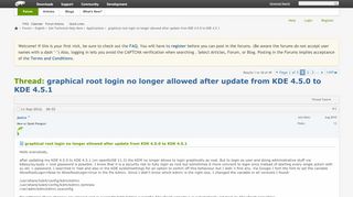 
                            7. Re: graphical root login no longer allowed after update from KDE4 ...