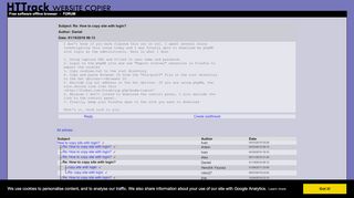 
                            2. Re: How to copy site with login? - HTTrack Website Copier Forum