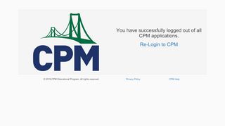 
                            4. Re-Login to CPM - CPM Sign in