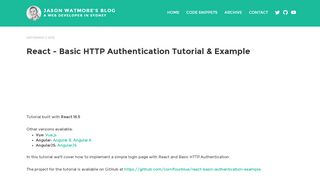 
                            2. React - Basic HTTP Authentication Tutorial & Example | Jason ...