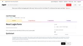 
                            6. react-form-login - npm