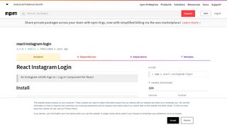 
                            8. react-instagram-login - npm