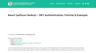 
                            2. React (without Redux) - JWT Authentication Tutorial ...