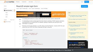 
                            3. ReactJS simple login form - Stack Overflow