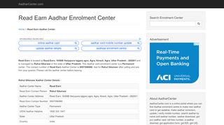 
                            6. Read Earn Aadhar Center | Rahul Sikarwar | 9997096988 | Uttar ...