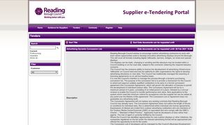 
                            1. Reading Borough Council Electronic Tendering Site - Tenders - Current