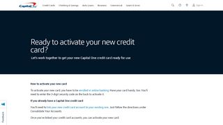 
                            4. Ready to activate your new credit card? - Capital One