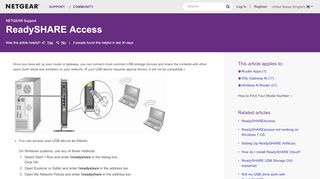 
                            5. ReadySHARE Access | Answer | NETGEAR Support