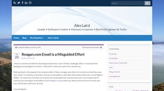 
                            2. Reagan.com Email is a Misguided Effort – Alex Laird