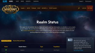 
                            2. Realm Status - World of Warcraft