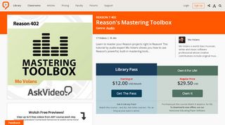 
                            8. Reason's Mastering Toolbox by Mo Volans - Ask.Video