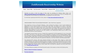 
                            4. Receiver Updates - ZeekRewards Receivership Website