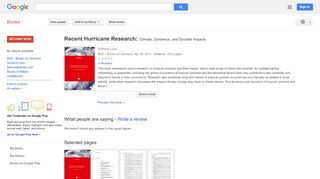 
                            8. Recent Hurricane Research: Climate, Dynamics, and Societal Impacts - Google Books Result