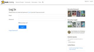 
                            4. Recently Released - BookCrossing - Log in