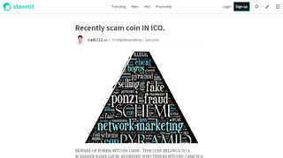 
                            8. Recently scam coin IN ICO. — Steemit