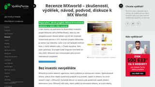 
                            7. Recenze MXworld – zkušenosti, výdělek, návod, podvod ...