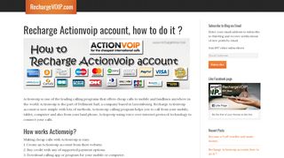 
                            8. Recharge Actionvoip account, how to do it - …