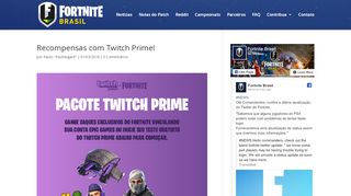 
                            7. Recompensas com Twitch Prime! | Fortnite Brasil