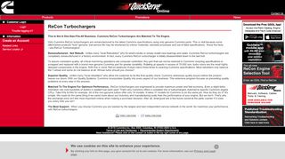 
                            1. ReCon Turbochargers - Cummins QuickServe Online