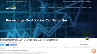 
                            9. Recordings On A Xarios Call Recorder - News & Events