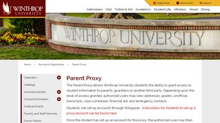 
                            4. Records & Registration - Parent Proxy - Winthrop University