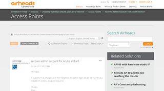 
                            7. recover admin account for Aruba instant - Airheads Community