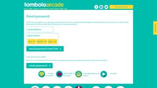 
                            6. Recover your login details - tombola arcade