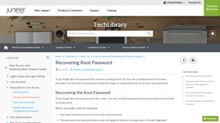 
                            6. Recovering Root Password - TechLibrary - Juniper Networks