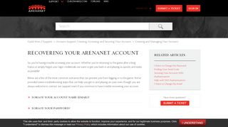 
                            8. Recovering Your ArenaNet Account – Guild Wars 2 Support