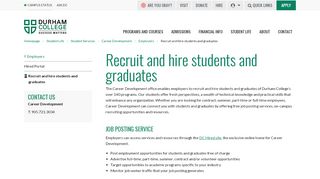 
                            3. Recruit and hire students and graduates | Durham College