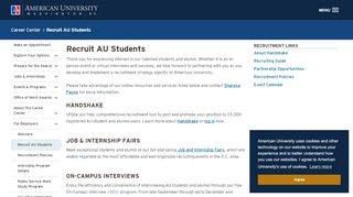 
                            3. Recruit AU Students | American University, Washington, DC