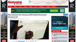 
                            8. Recruitment for Census 2019 Field Personnel Announced - Kenyans ...