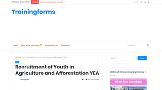 
                            9. Recruitment of Youth in Agriculture and Afforestation YEA ...