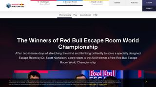 
                            8. Red Bull Escape Room World Championship - Red Bull ...