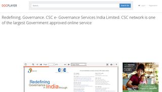
                            9. Redefining. Governance. CSC e- Governance Services India Limited ...