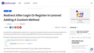 
                            7. Redirect after login or register in Laravel: Adding a custom method ...