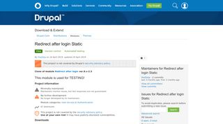 
                            7. Redirect after login Static | Drupal.org