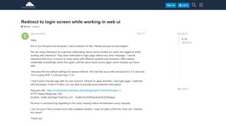 
                            1. Redirect to login screen while working in web ui - …