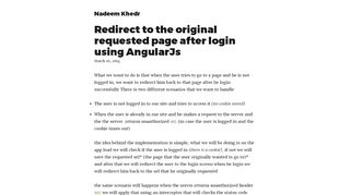 
                            10. Redirect to the original requested page after login using ...