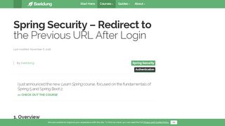 
                            6. Redirect to the Previous URL After Login with Spring Security | Baeldung