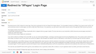 
                            2. Redirect to *XPages* Login Page - OpenNTF XSnippet