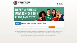 
                            3. Refer a Friend Make $100 | Ashworth College Online