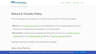 
                            2. Refund & Transfer Policy » Vacation Races