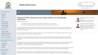 
                            8. Regional WA treasures one step closer to ... - Media Statements