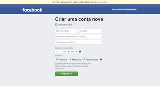 
                            2. Registar-me no Facebook | Facebook