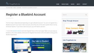 
                            8. Register a Bluebird Account - frugalhack.me