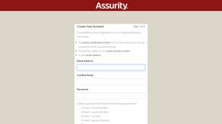 
                            8. Register Account - myassurity.com